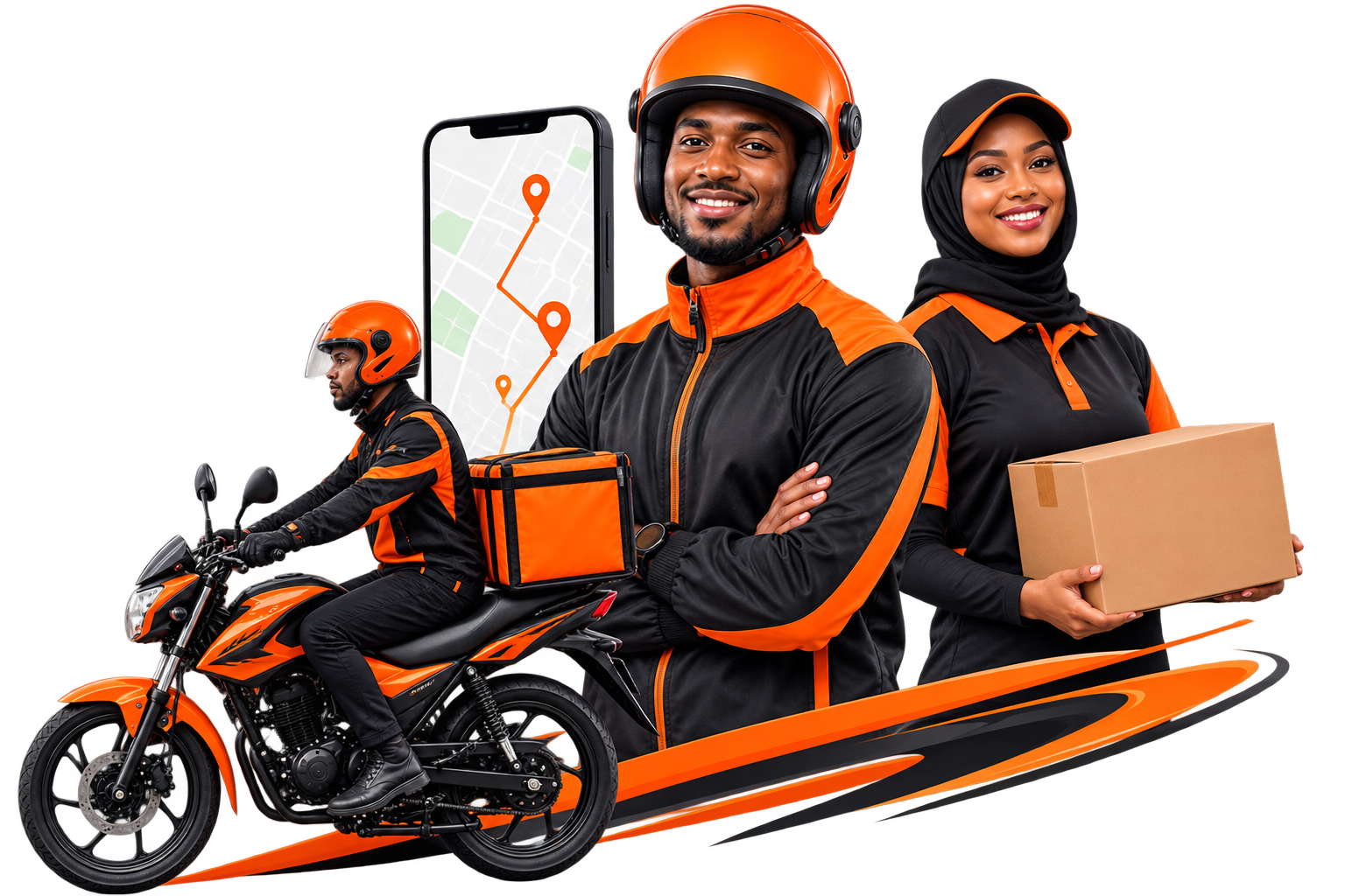 TUKOHAPA riders and courier team delivering packages